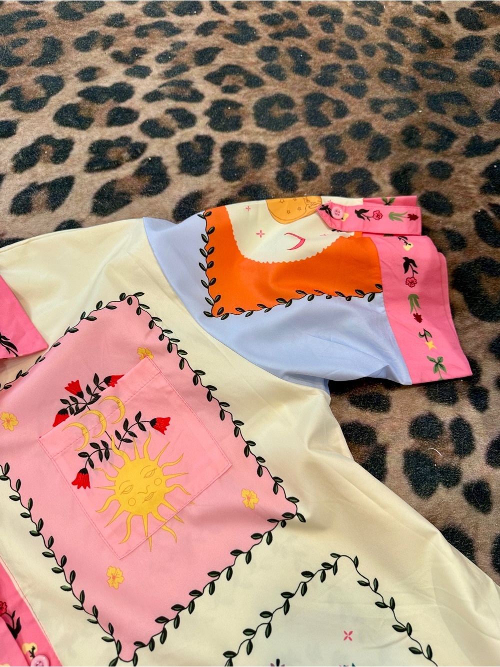 Embroidered Pastel Two-Piece Set — Pink, Cream & Lavender - Picture 7 of 7